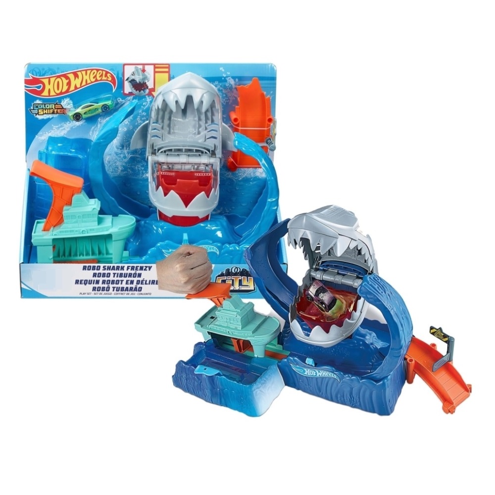 Pista Tiburon El Robot TiburÃ³n De Hot Wheels City Pista De Autos