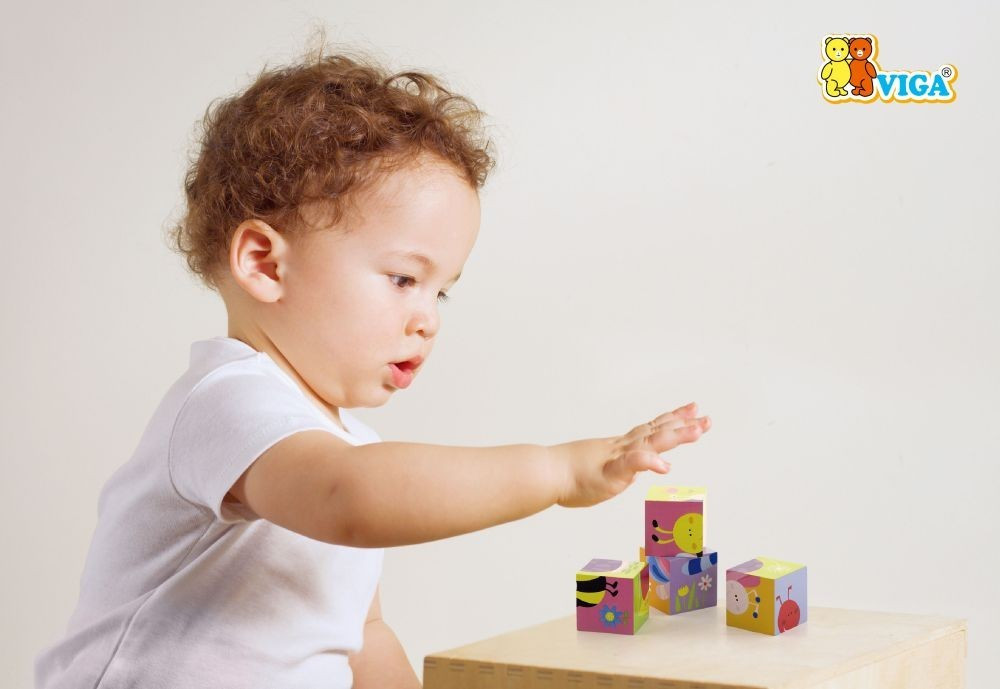Zabawka Drewniana. Kostki Puzzle - Farma Viga