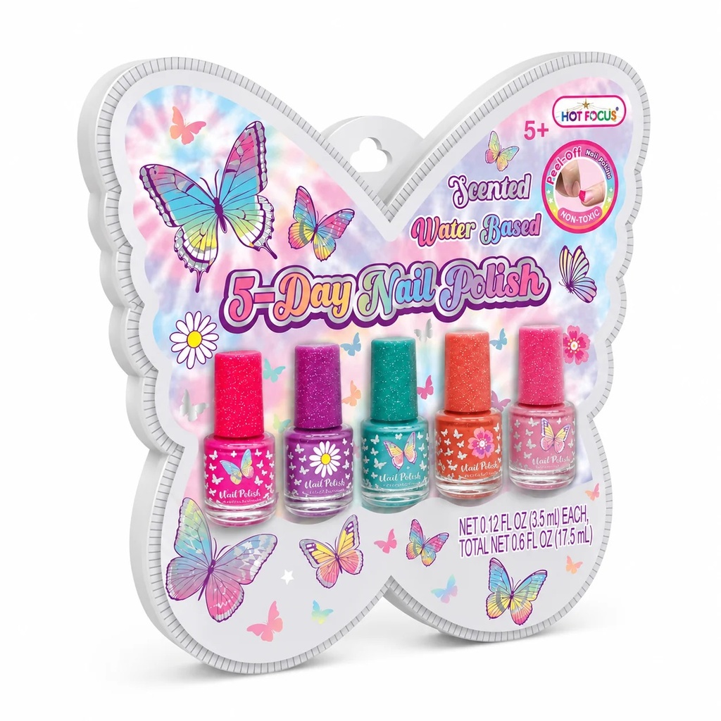 Esmaltes Blister Mariposa x 5 peel off