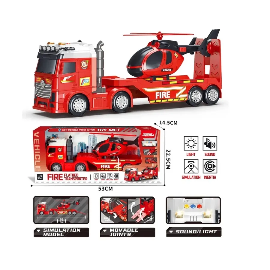 [6955195161224] Camión Bombero Transportador Vehículos