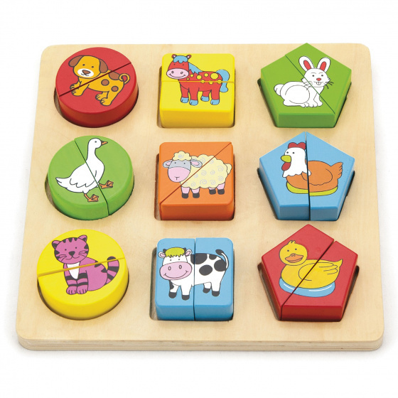 [59585] Puzzle de formas Animales de granja