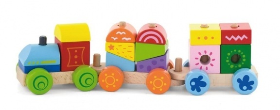 [50534] Tren Apilable con Formas en Madera