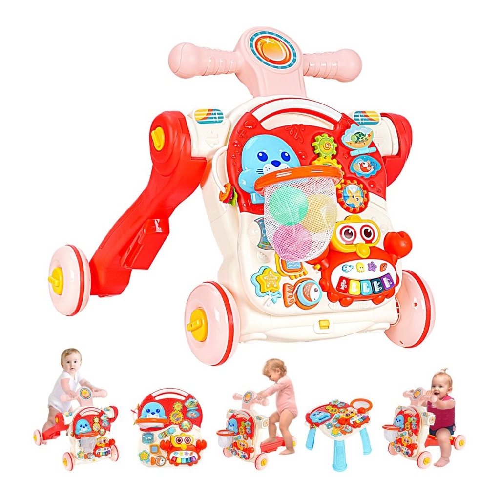 Andador Multifuncional 4 en 1 Rosa