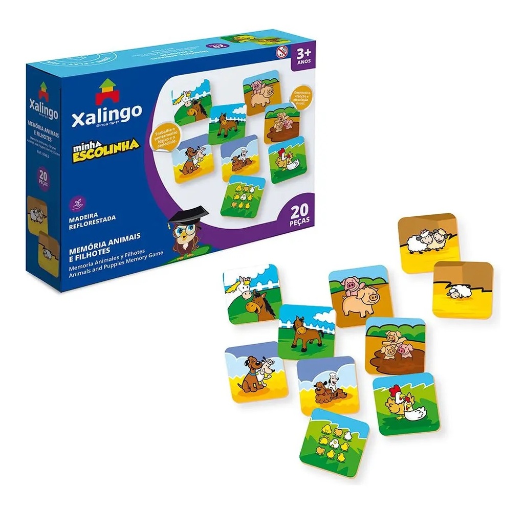 Juego Memoria animales en Madera