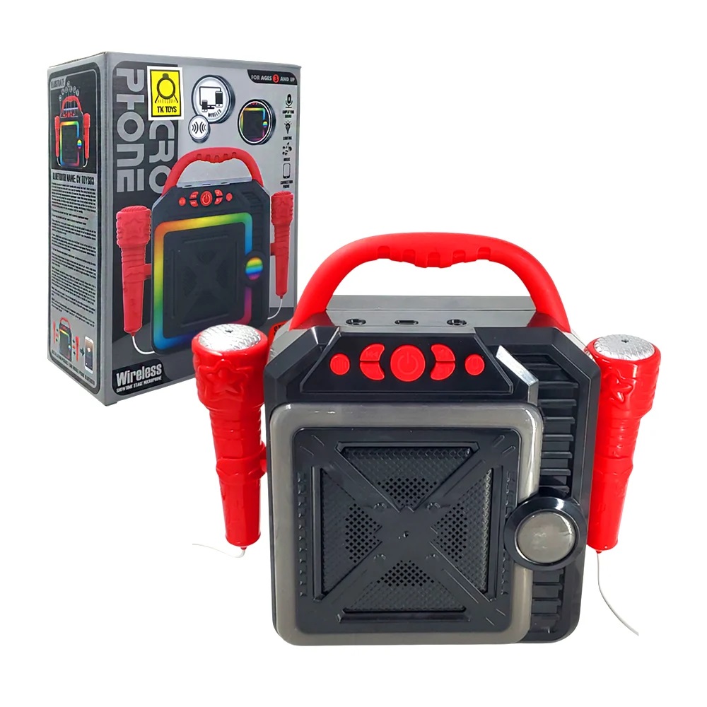 Parlante Karaoke Bluetooth de Juguete Dos Micrófonos