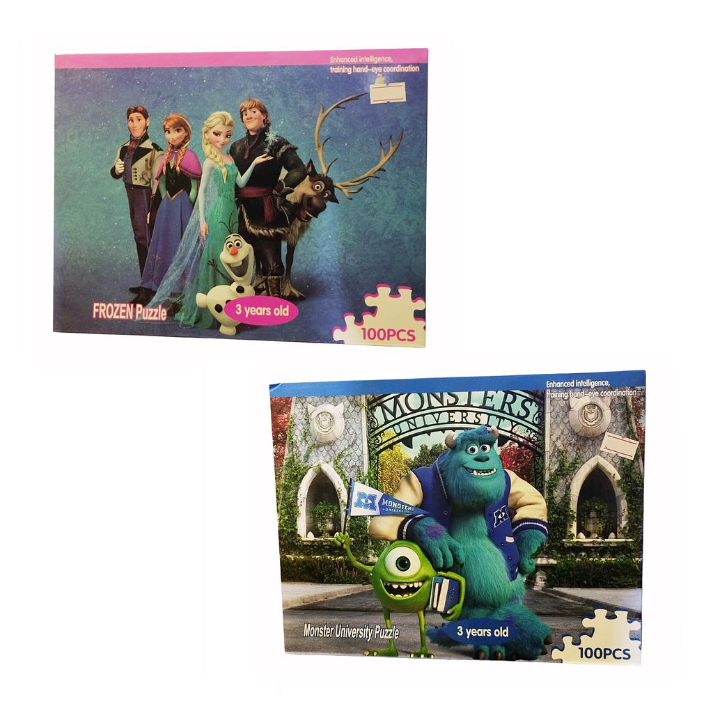 [6941599804102] Puzzle Frozen / Monsters U. 100 pcs