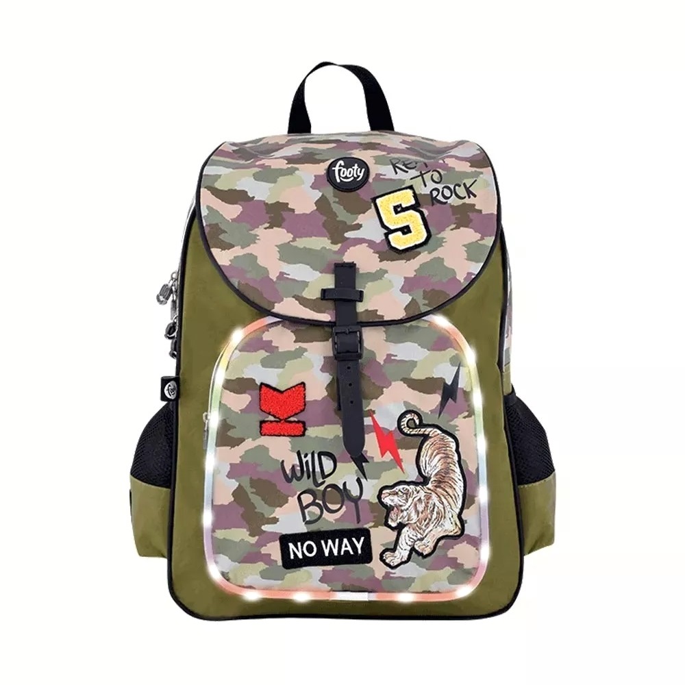 [7792621078287] Mochila Footy Camuflada con Leds