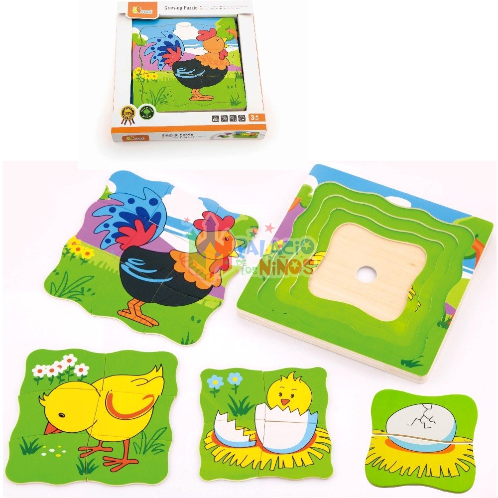 [6934510501136] Puzzle Madera Gallina Viga