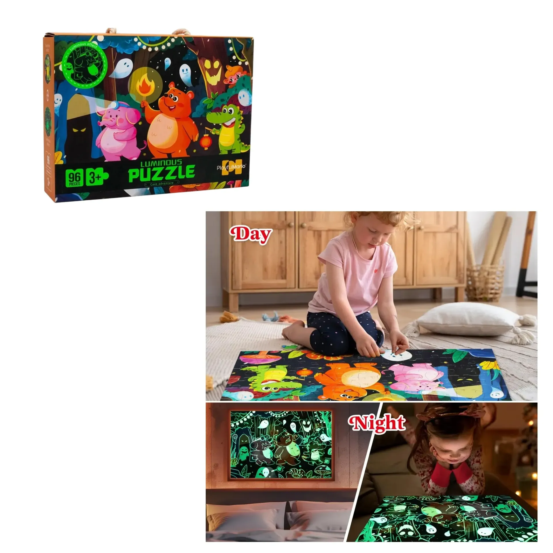 Puzzle Luminoso Aventuras en la cueva 96 pcs