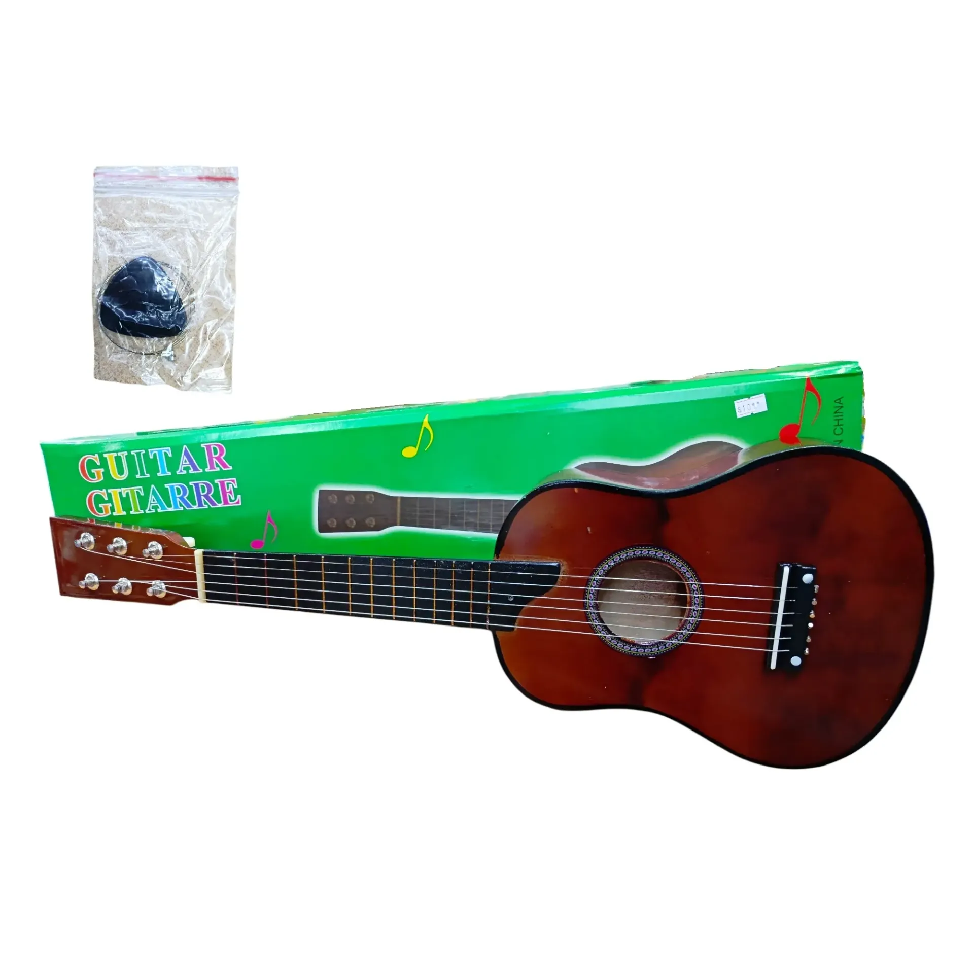[6900208224953] Guitarra de madera de 62 cm con púa