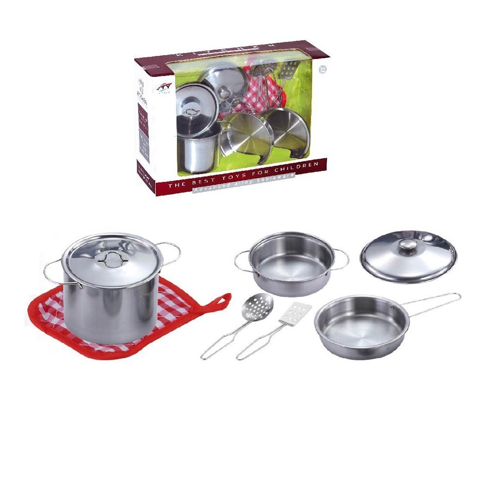 Set Ollas y Utensillos en Metal
