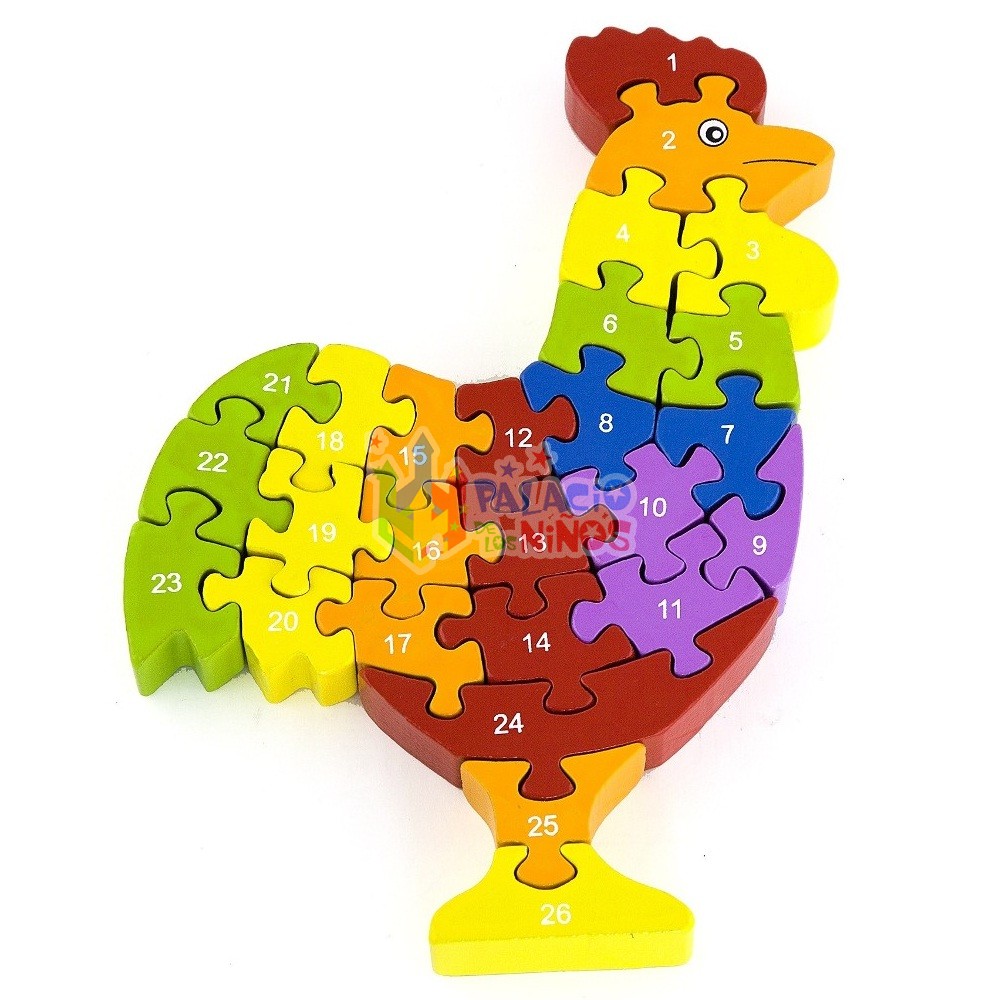 Puzzle 3D Gallo Madera
