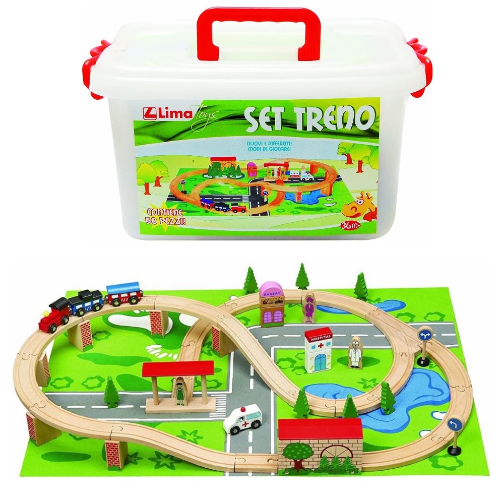 Set Tren y Ciudad en Madera