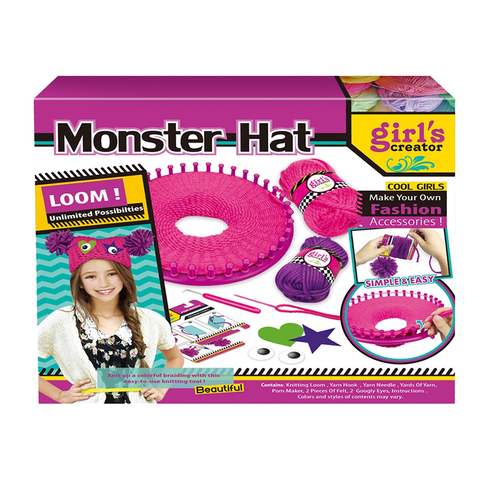 Set Costura Lana Gorro Monster