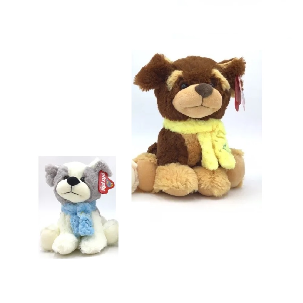 Perro con bufanda bordada