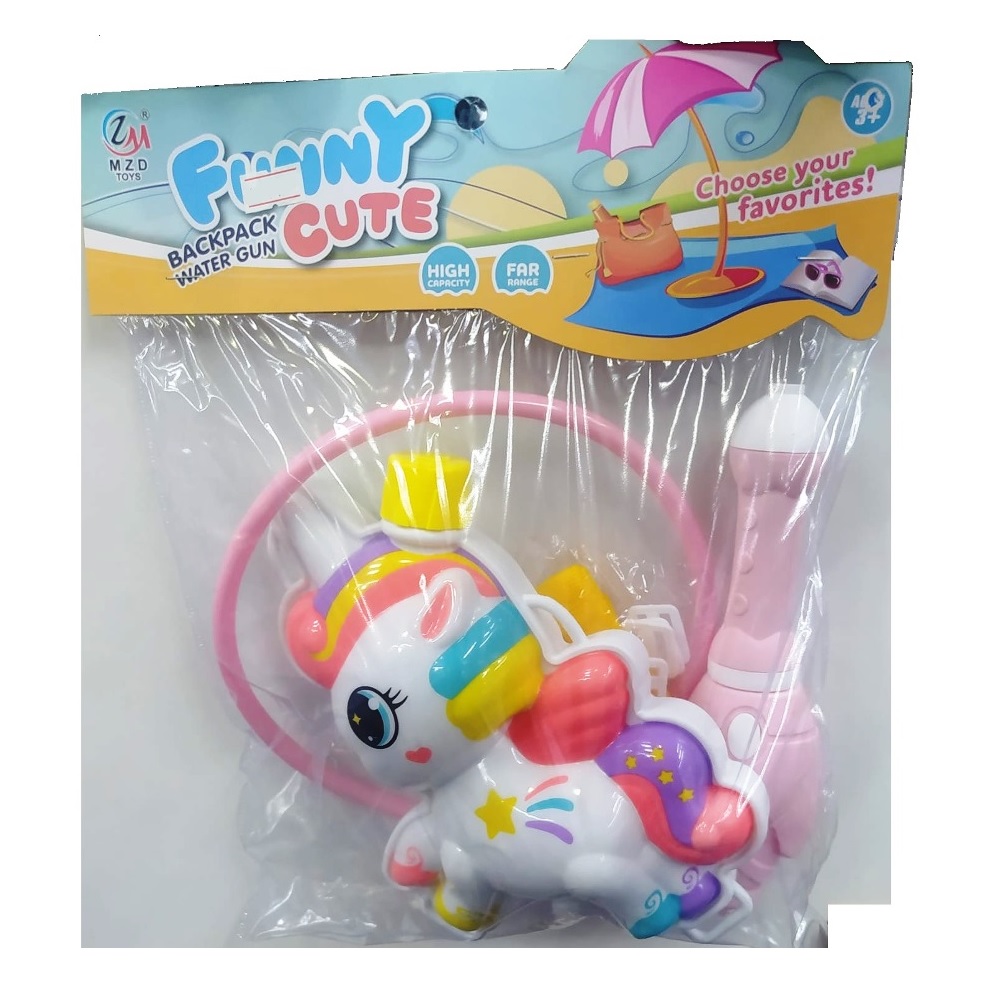 Pistola de agua con mochila Unicornio