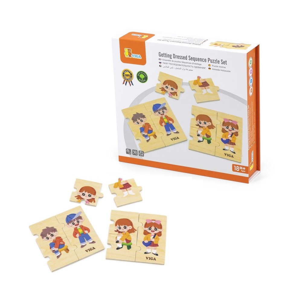 Puzzle Vestirse en Madera