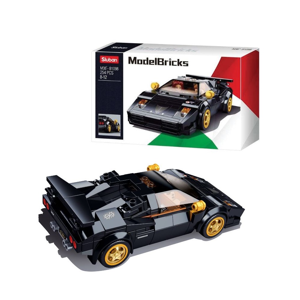 ModelBricks Auto deportivo negro