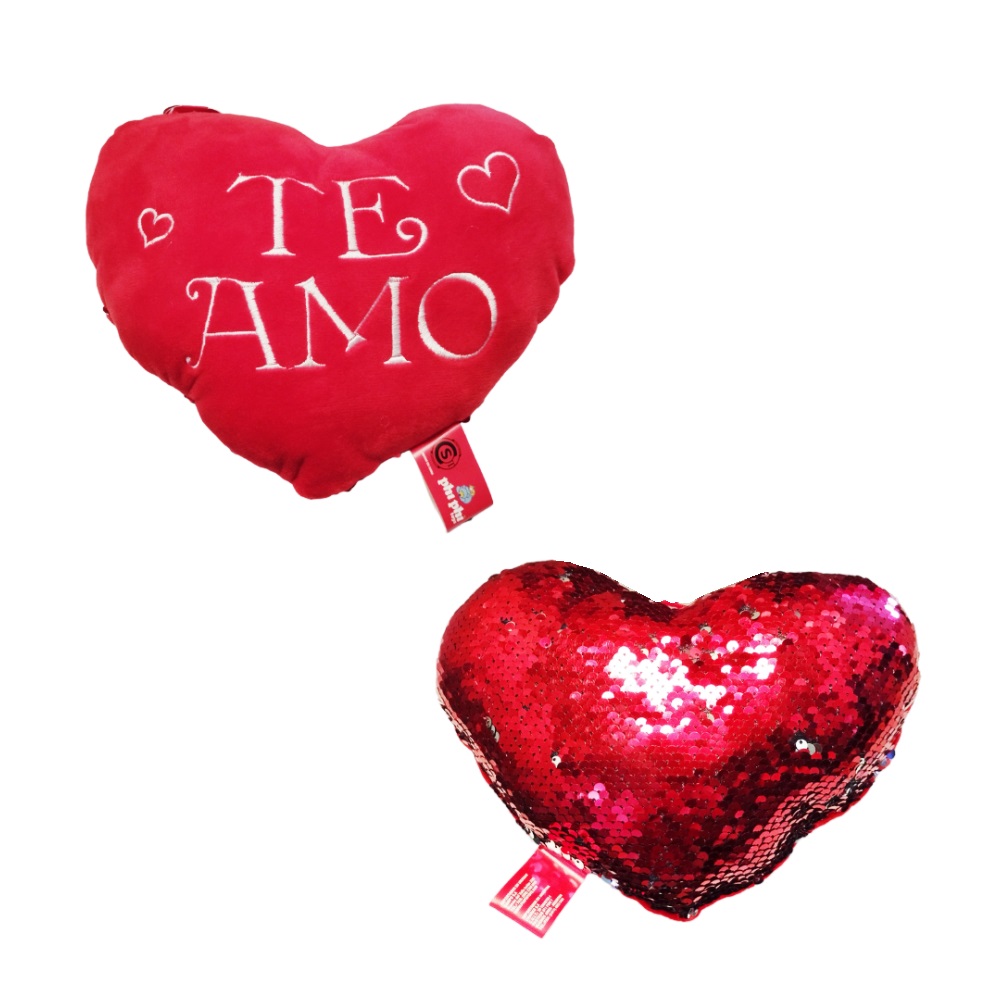 Peluche Corazón Te Amo con Lentejuelas