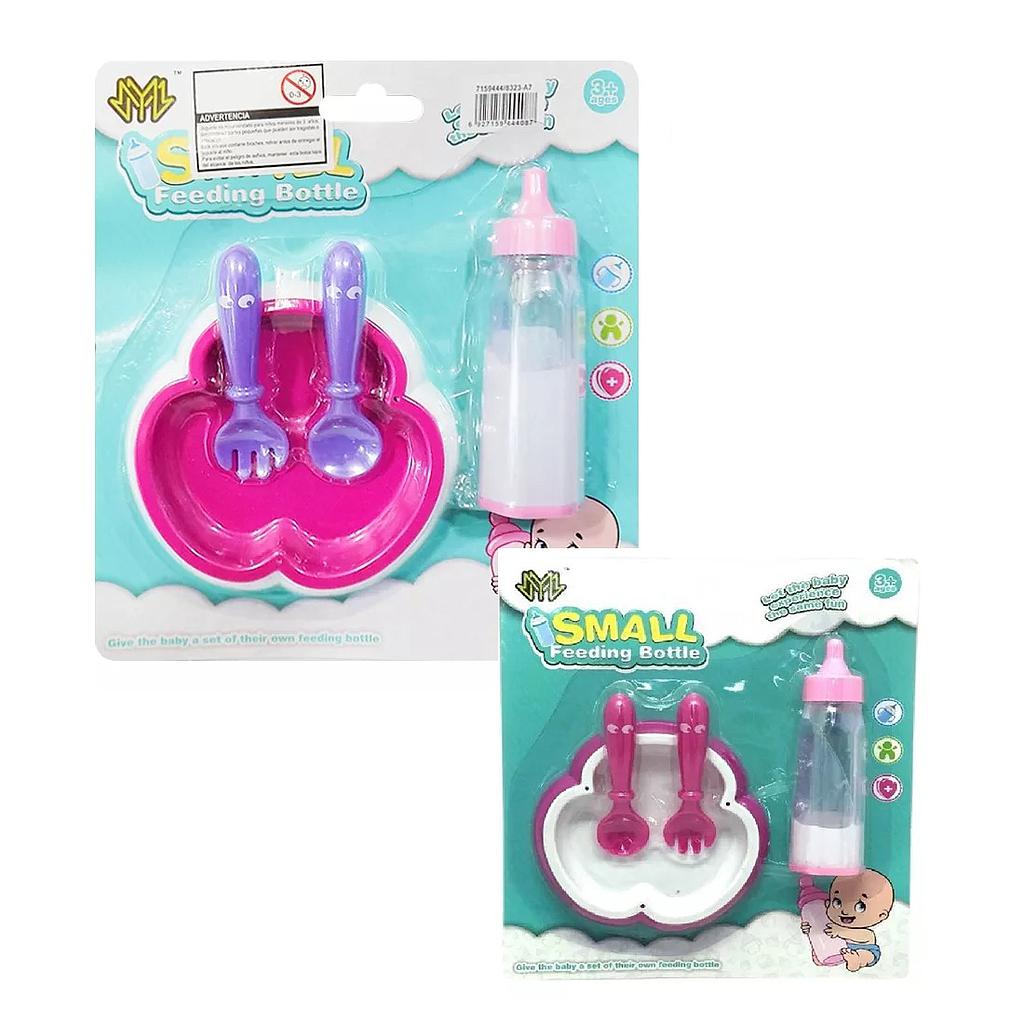 Set Mamadera, plato y cubiertos