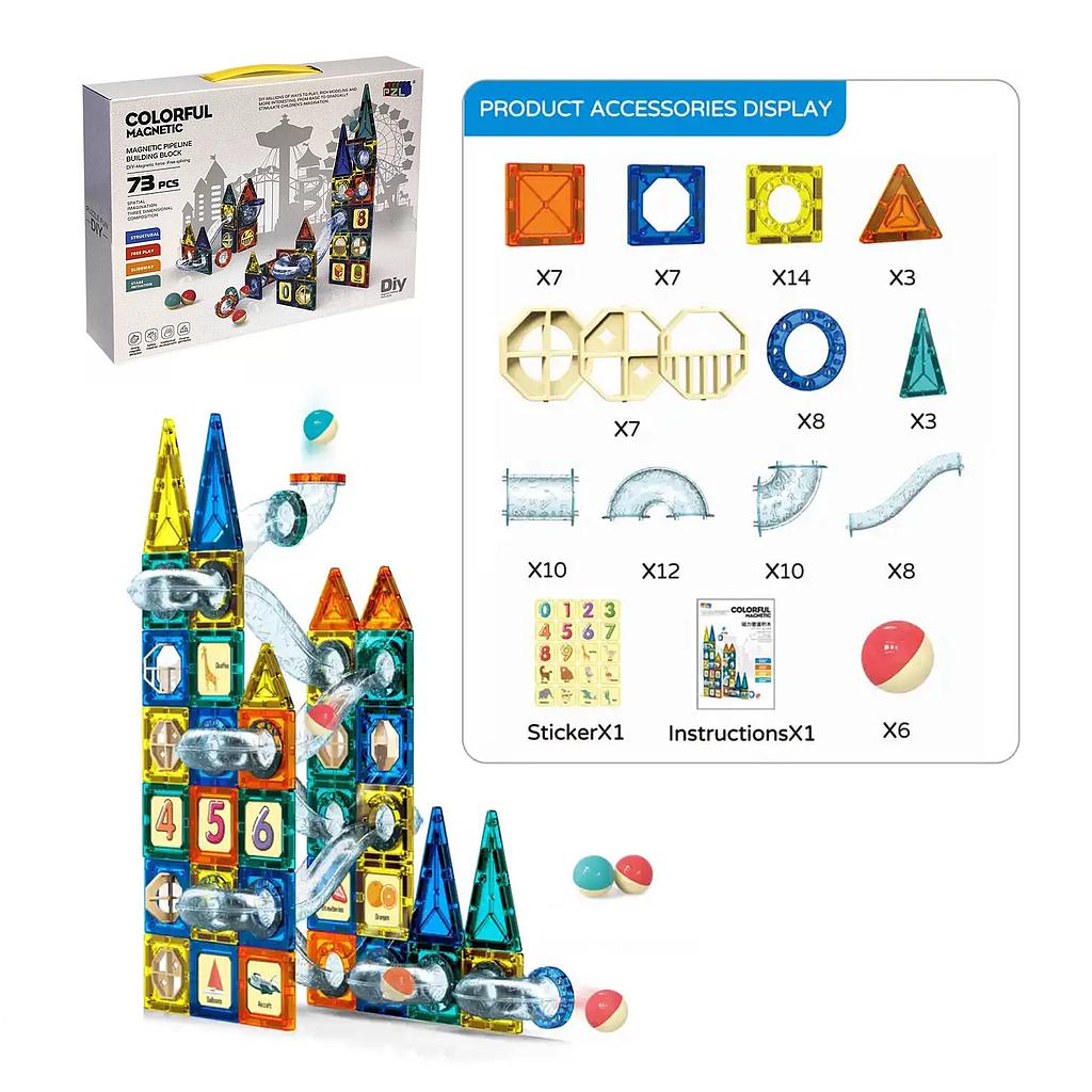 Bloques Magnéticos con Tubos y Bolas