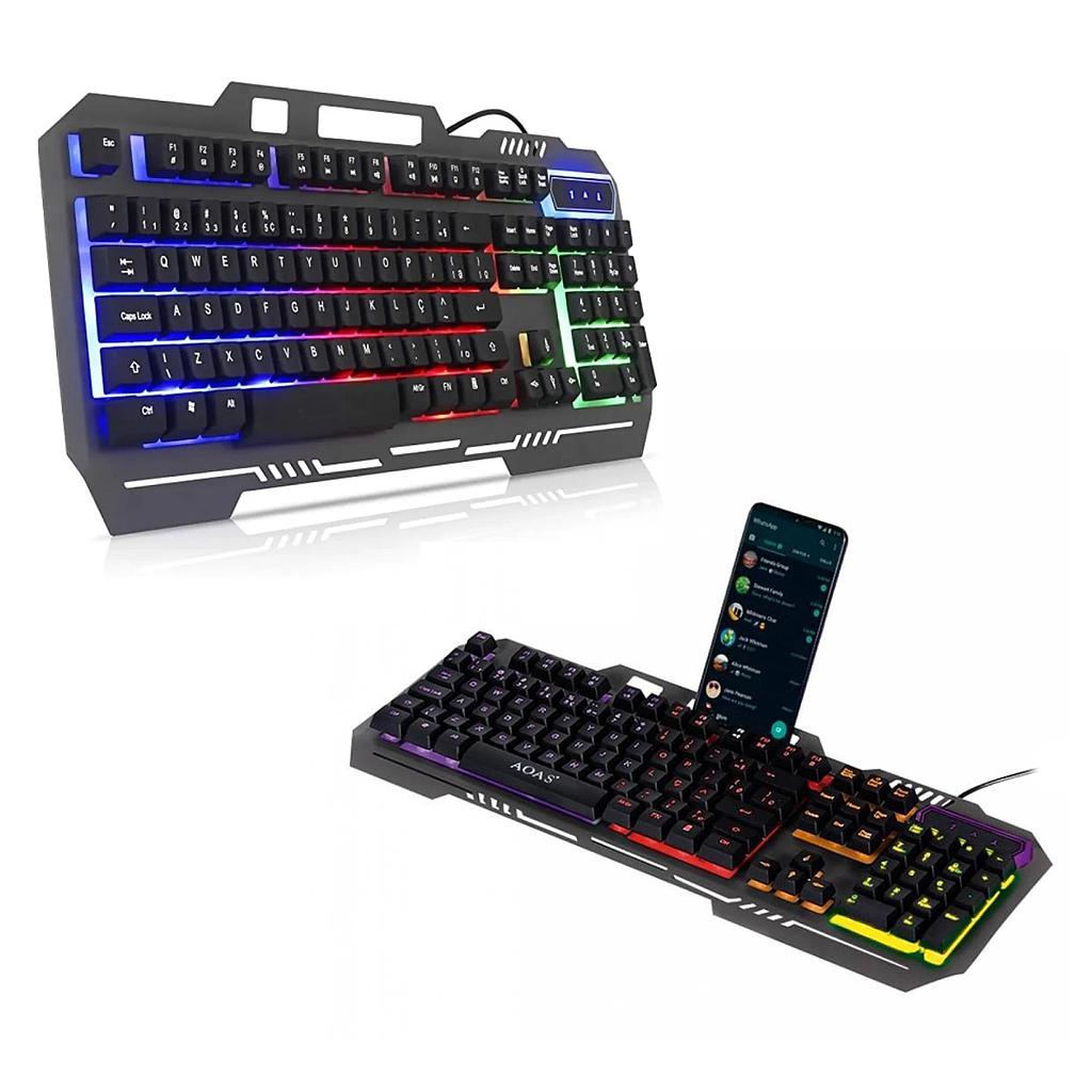 Teclado Gamer Metálico con Luces