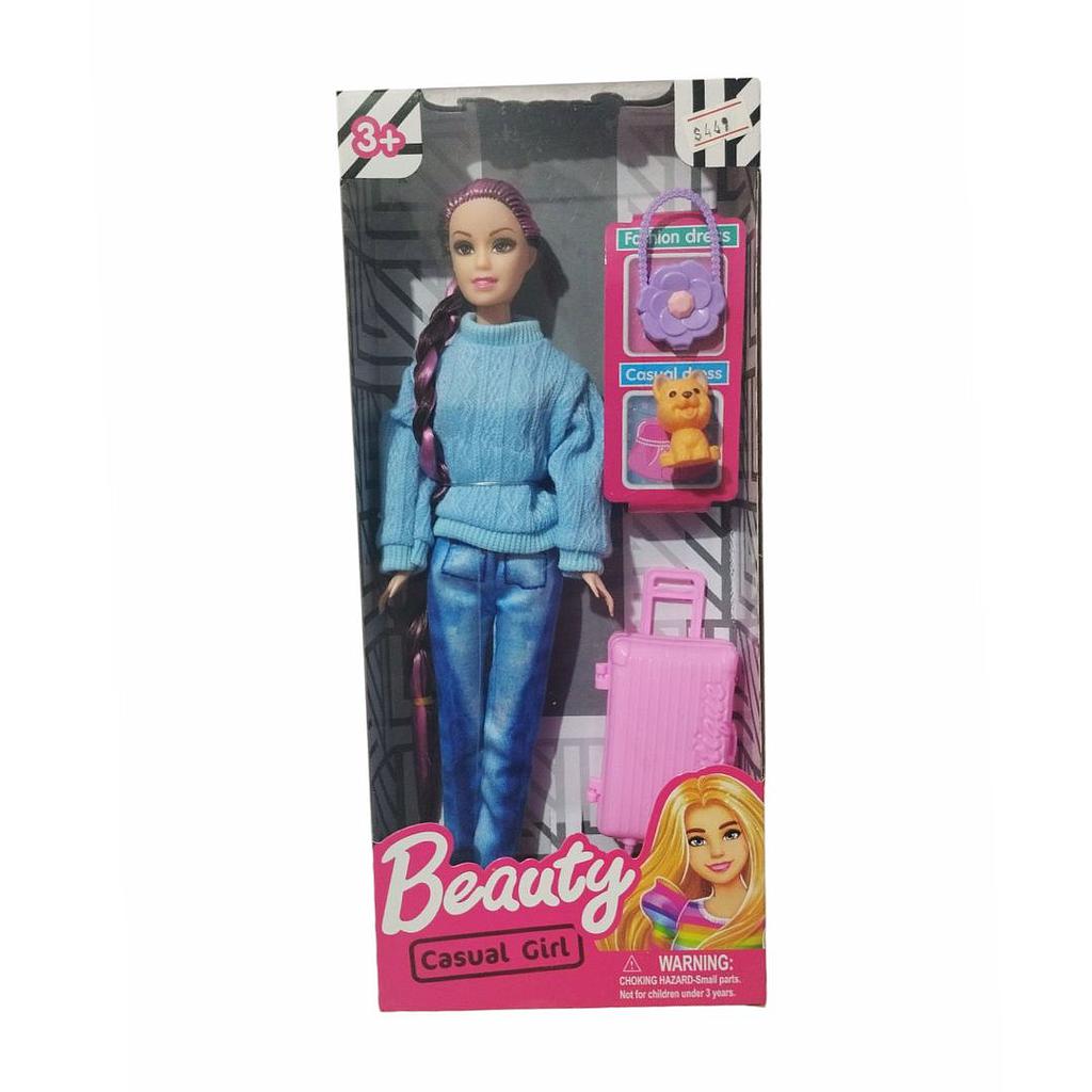 Muñeca con Perrito y Valija