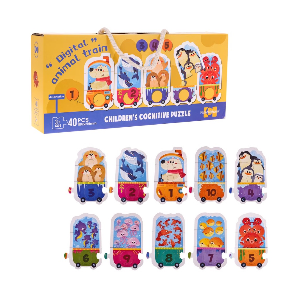 Puzzle Tren Animales Digitales