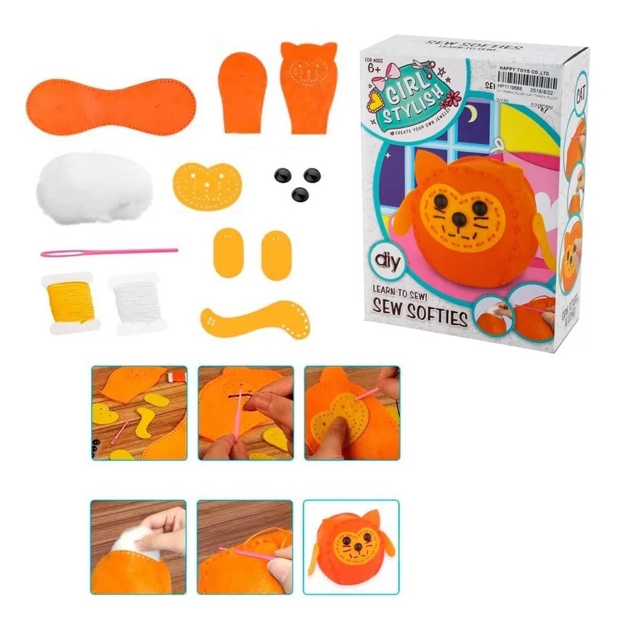 Kit Infantil De Costura Gato
