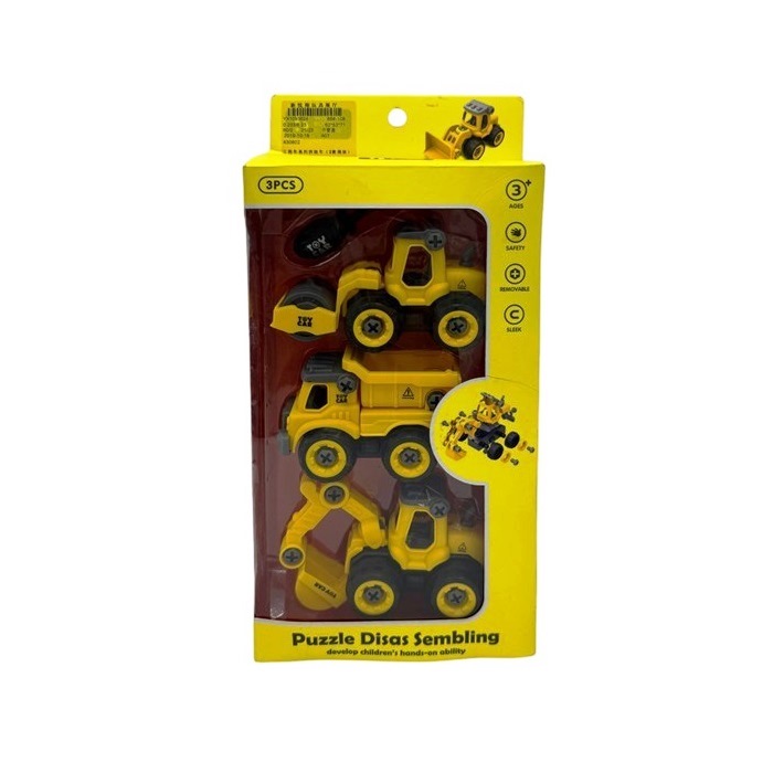 Vehículos Construcción desarmables x 3