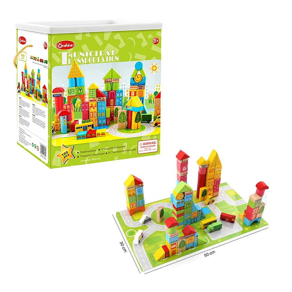 Bloques Madera Ciudad y vehículos