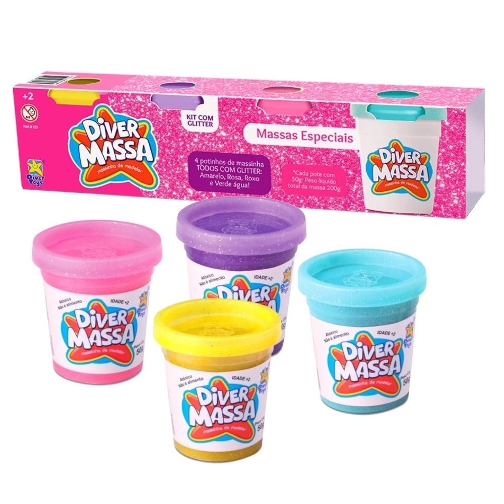 Diver Massa con Glitter x 4