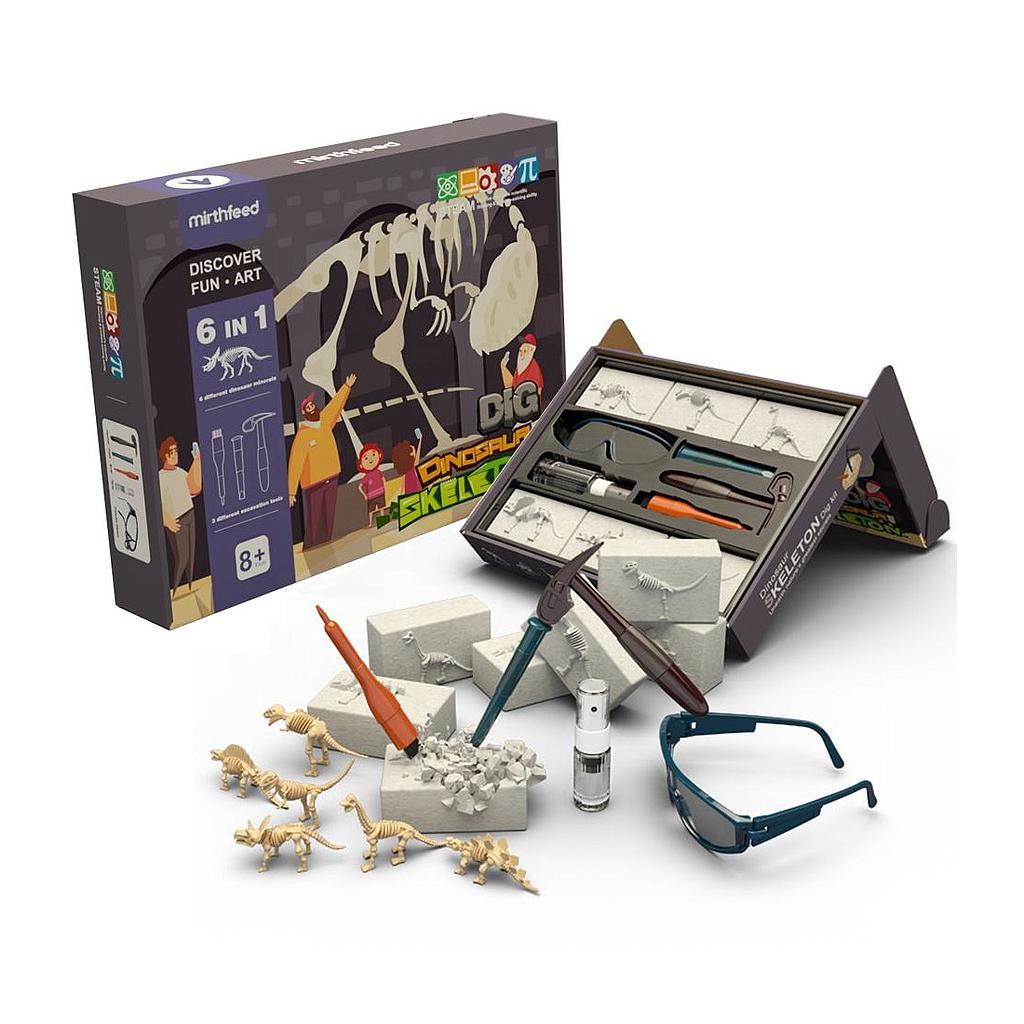 Excavación fósiles Dinosaurios 6 en 1