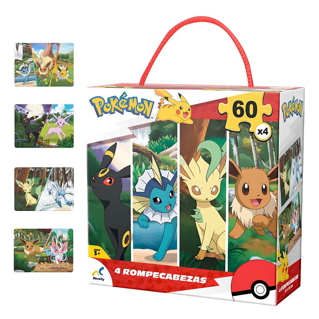 Puzzle Pokemón x 4 60 Piezas