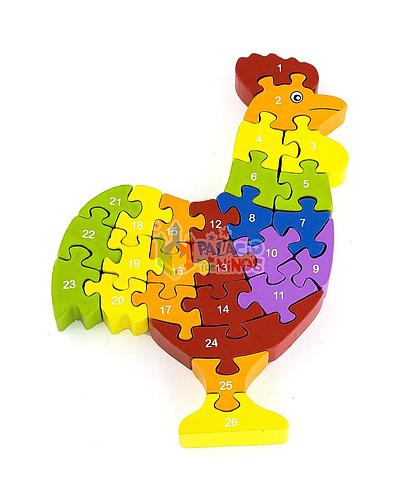 Puzzle 3D Gallo Madera