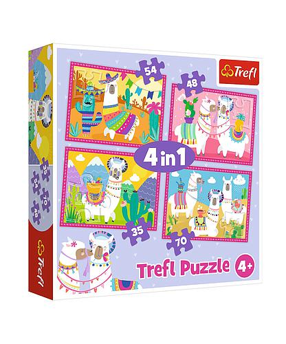 Puzzle 4 en 1 Llamas