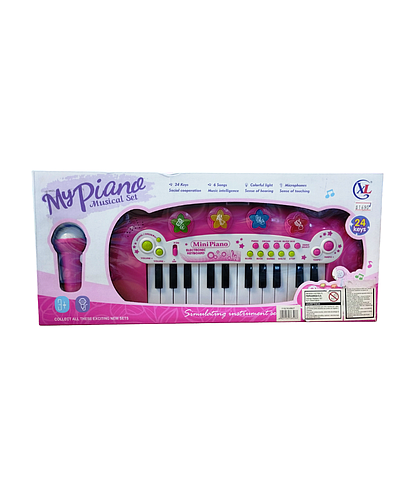 Mini Piano Rosa con Micrófono