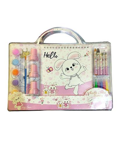Set Libreta, Sellos, Acuarelas, Crayolas